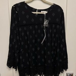 Women's Pale Sky Blouse, Size XL, Black, NWT